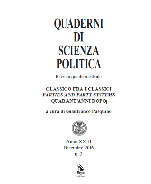 QUADERNI DI SCIENZA POLITICA - ISSN 1124-7959 Anno XXIII - n. 3 Dicembre 2016 